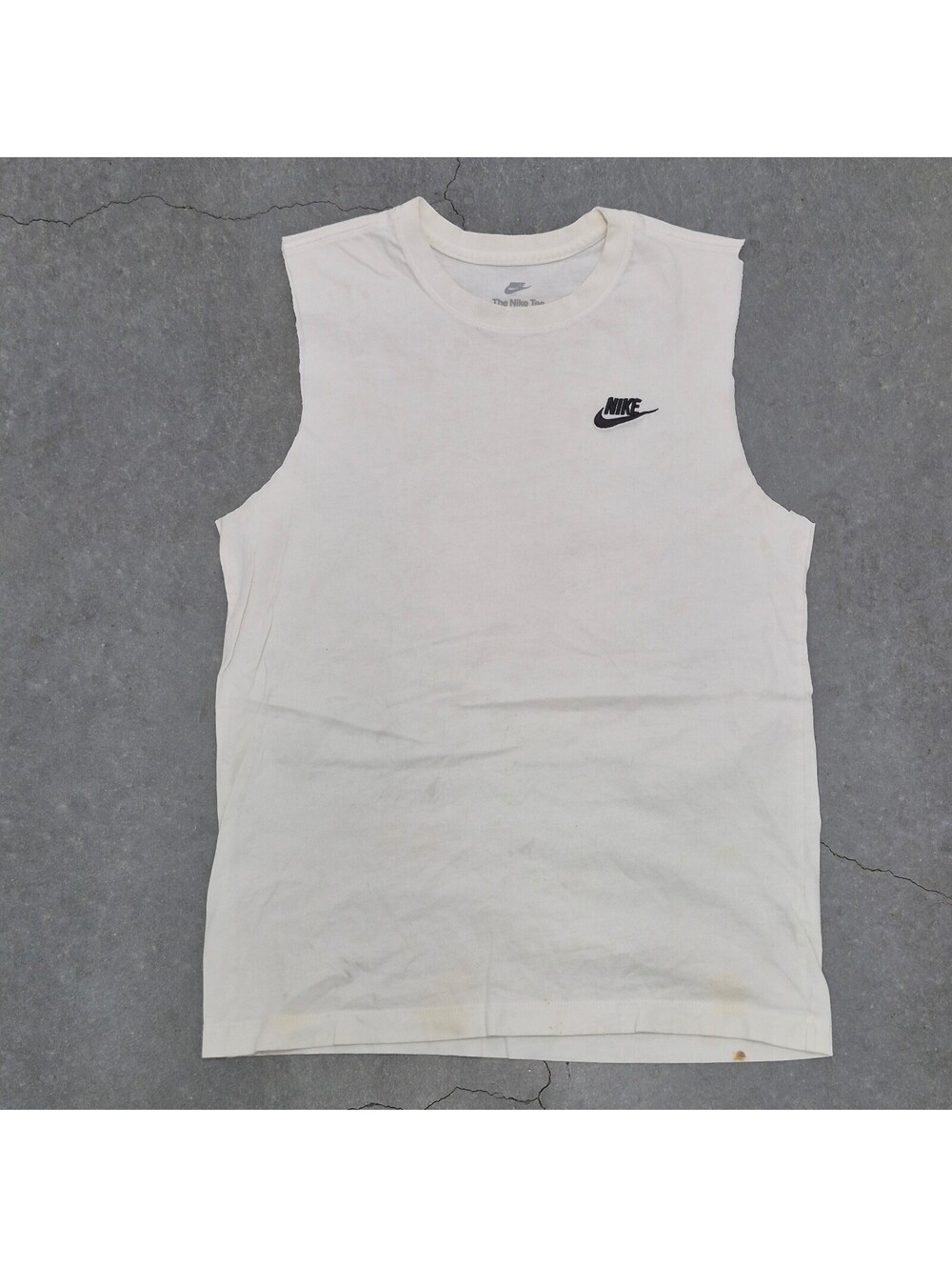 Nike Plain White Sleeveless T Shirt
